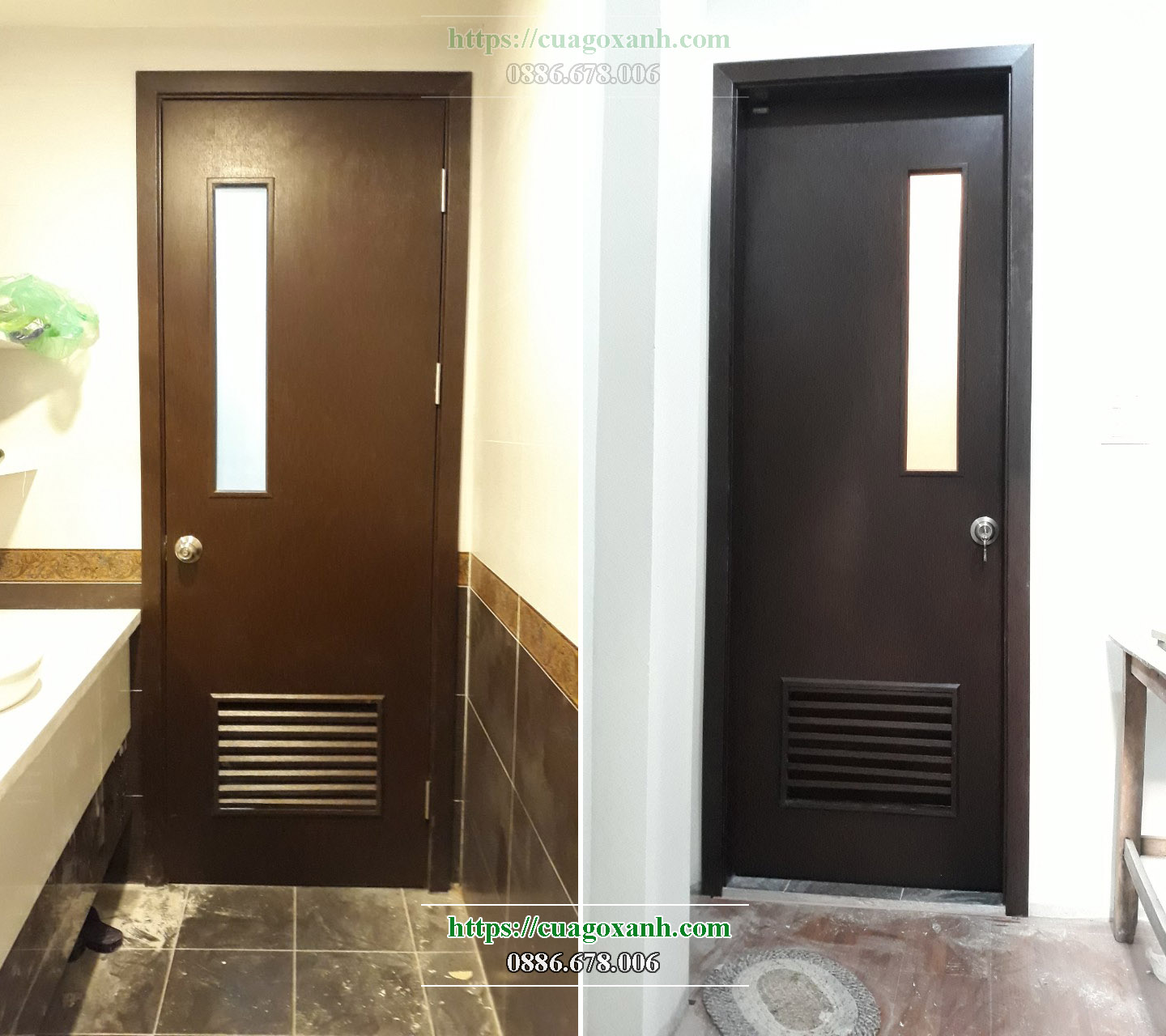 Mẫu cửa gỗ composite chịu nước lắp thường lắp đặt cho phòng vệ sinh